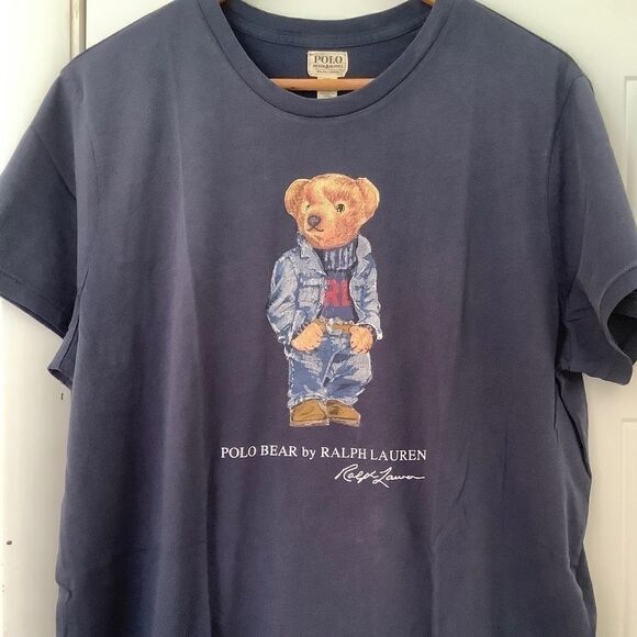 NWT Polo RALPH LAUREN BEAR DENIM BLUE T-SHIRT SHORT SLEEVES SIZE US XXL … - Picture 2 of 13